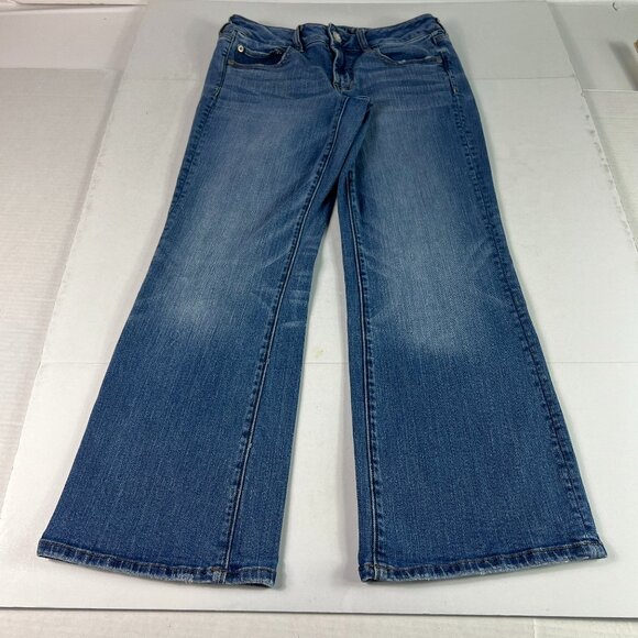 American Eagle Jeans Women's 29x26* Favorite Boyfriend Boot Blue Denim Tag 6 XS - Picture 1 of 16